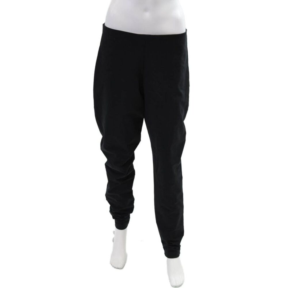 Equestrian Women's Flat Front Straight Leg Causal Pants Black Size XL